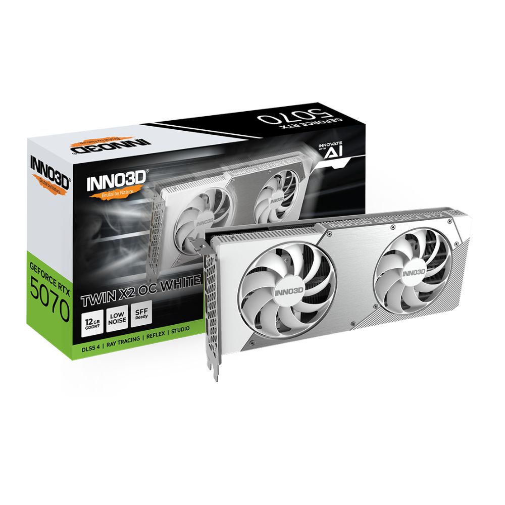 Inno3D RTX 5070 Twin X2 OC 12GB GDDR7 Graphics Card (White)