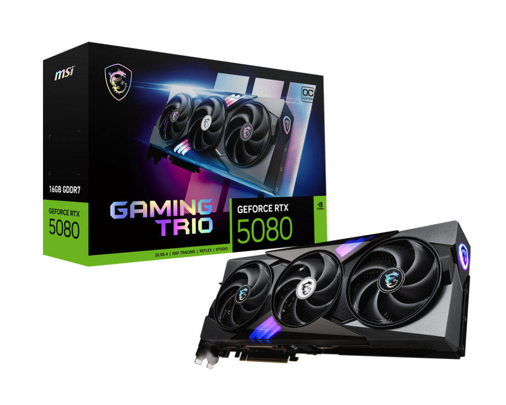 MSI RTX 5080 Gaming Trio OC 16GB GDDR7 Graphics Card