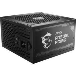 MSI MAG A750GL PCIE 5.1 ATX 3.1 750 Watt 80 Plus Gold Fully Modular Power Supply