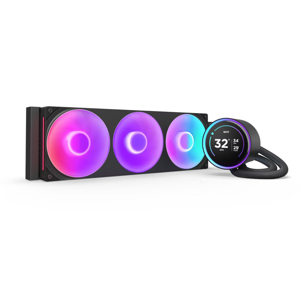NZXT Kraken Elite 360 RGB with IPS LCD Display Liquid Cooler (Black)