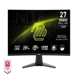 MSI MAG 27CQ6F | 27 Inch Curved 1440p QHD (2K) 180Hz 0.5ms