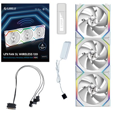 Lian Li UNI Fan SL Wireless 120 ARGB (Triple Pack) (White)