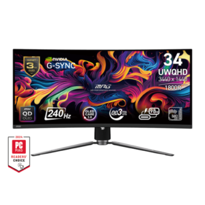 MSI MPG 341CQPX QD-OLED | 34 Inch Curved 1440p UWQHD (2K) 240Hz OLED 0.03ms