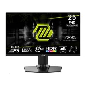 MSI MAG 255PXF | 25 Inch 1080p FHD 300Hz Rapid IPS 0.5ms with Adjustable Stand