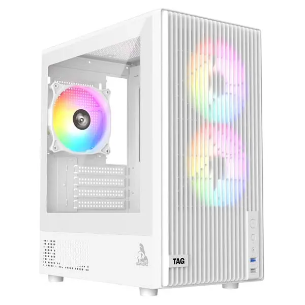 TAG Gamerz EVA, 3 ARGB Fans, M-ATX Cabinet (White)