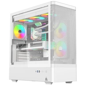 TAG Gamerz Aurora-Mesh, 6 ARGB Fans, ATX Mid-Tower Cabinet (White)
