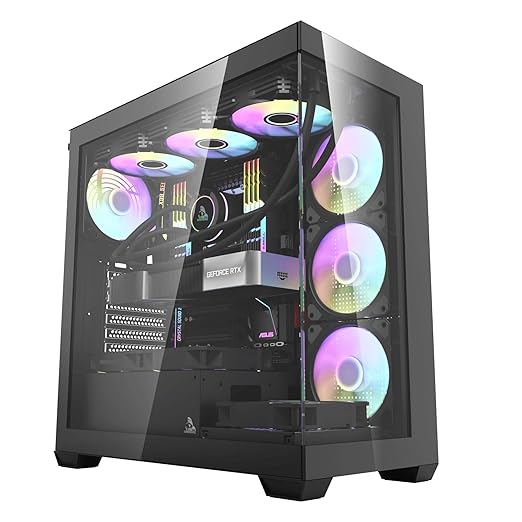 TAG Gamerz Luminor, 7 ARGB Fans, ATX Cabinet (Black)