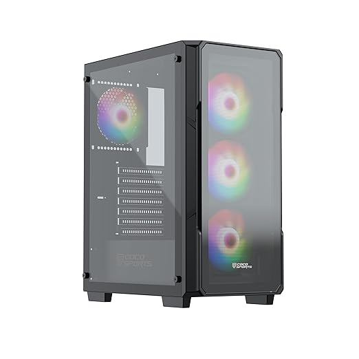 COCO Sports Core 200M 4 ARGB Fans ATX Cabinet (Black)