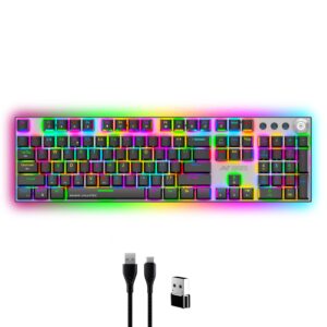 Ant Esports MK4400 Pro Tri-Mode Wireless Mechanical RGB Gaming Keyboard (Red Switches) (Black)