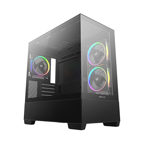 DeepCool CG380 3F, 3 ARGB Fans, M-ATX Cabinet (Black)