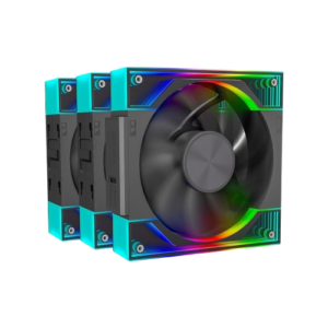 Ant Esports Quartzflow ARGB 120mm Reverse Stackable Case Fans (Triple Pack) (Black)