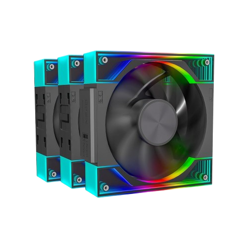 Ant Esports Quartzflow ARGB 120mm Reverse Stackable Case Fans (Triple Pack) (Black)
