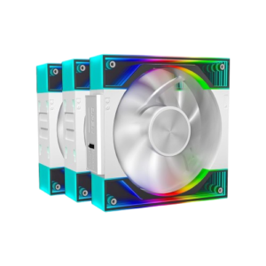 Ant Esports Quartzflow ARGB 120mm Reverse Stackable Case Fans (Triple Pack) (White)