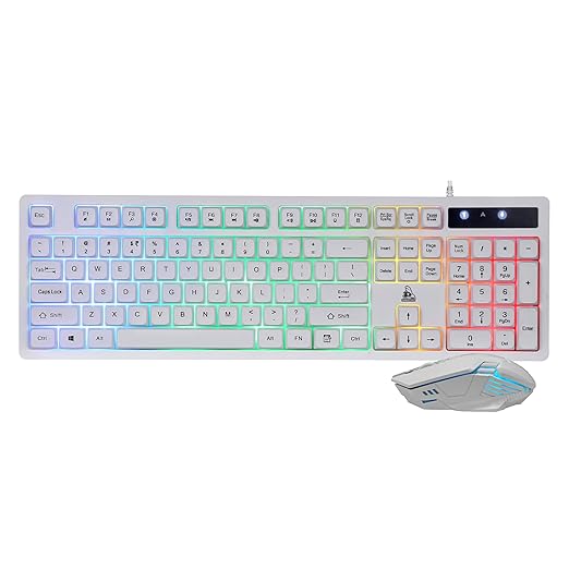 TAG Gamerz Commander 2.0 RGB Gaming Keyboard and Mouse Combo (White)