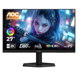 AOC Q27G11E | 27 Inch 1440p QHD (2K) 180Hz Fast IPS 0.5ms Monitor