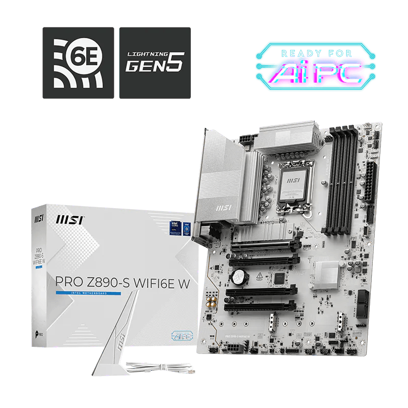 MSI PRO Z890-S WIFI6E W Motherboard (White)