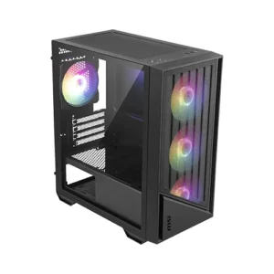 MSI PRO FORGE M051R, 4 ARGB Fans, M-ATX Mini-Tower Cabinet (Black)