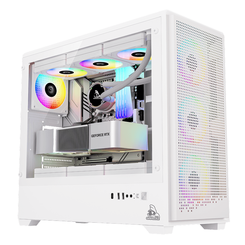 TAG Gamerz Nebula, 3 ARGB Fans, ATX Mid-Tower Cabinet (White)
