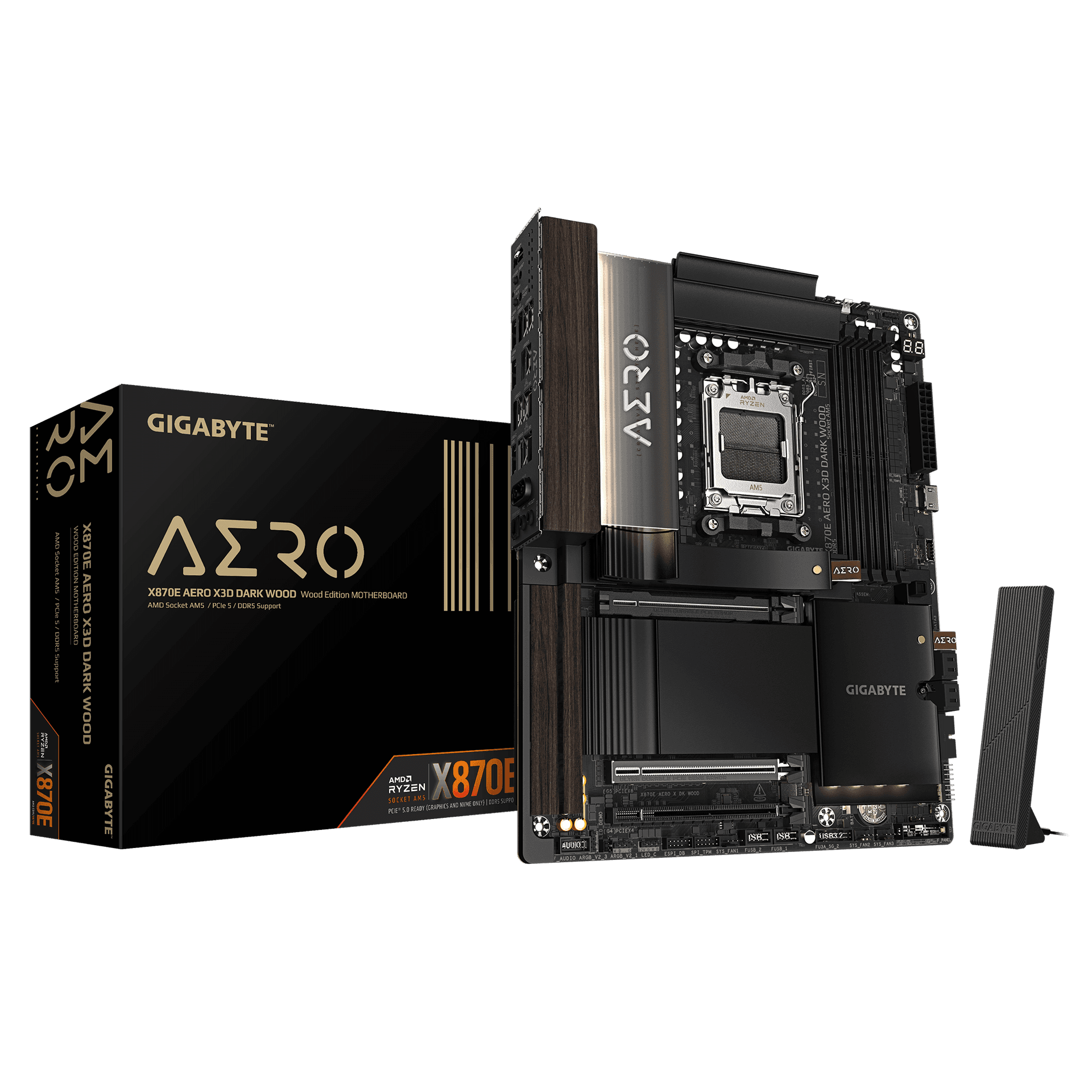 Gigabyte X870E AERO X3D Dark Wood Motherboard