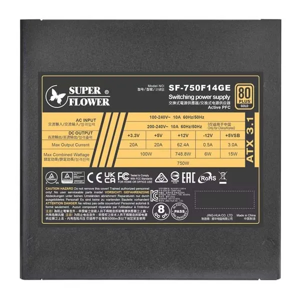 Super Flower LEADEX III GOLD UP ATX 3.1 750W Cybenetics Platinum Certified Gold SMPS Power Supply - Image 3